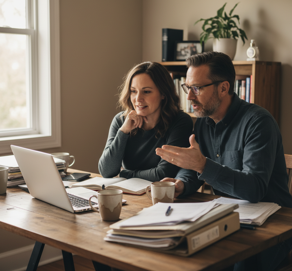 negócio em casal trabalhando juntos

